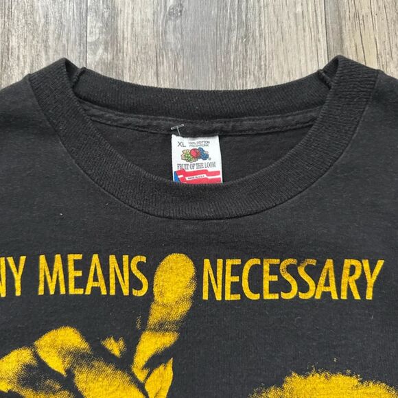 Vintage 90s Malcolm X By Any Means Necessary Speech T-Shirt Size XL RARE - Picture 3 of 4